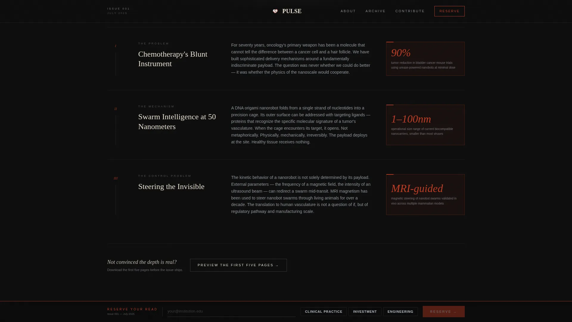 Cinematic Healthtech Editorial Landing Page Template