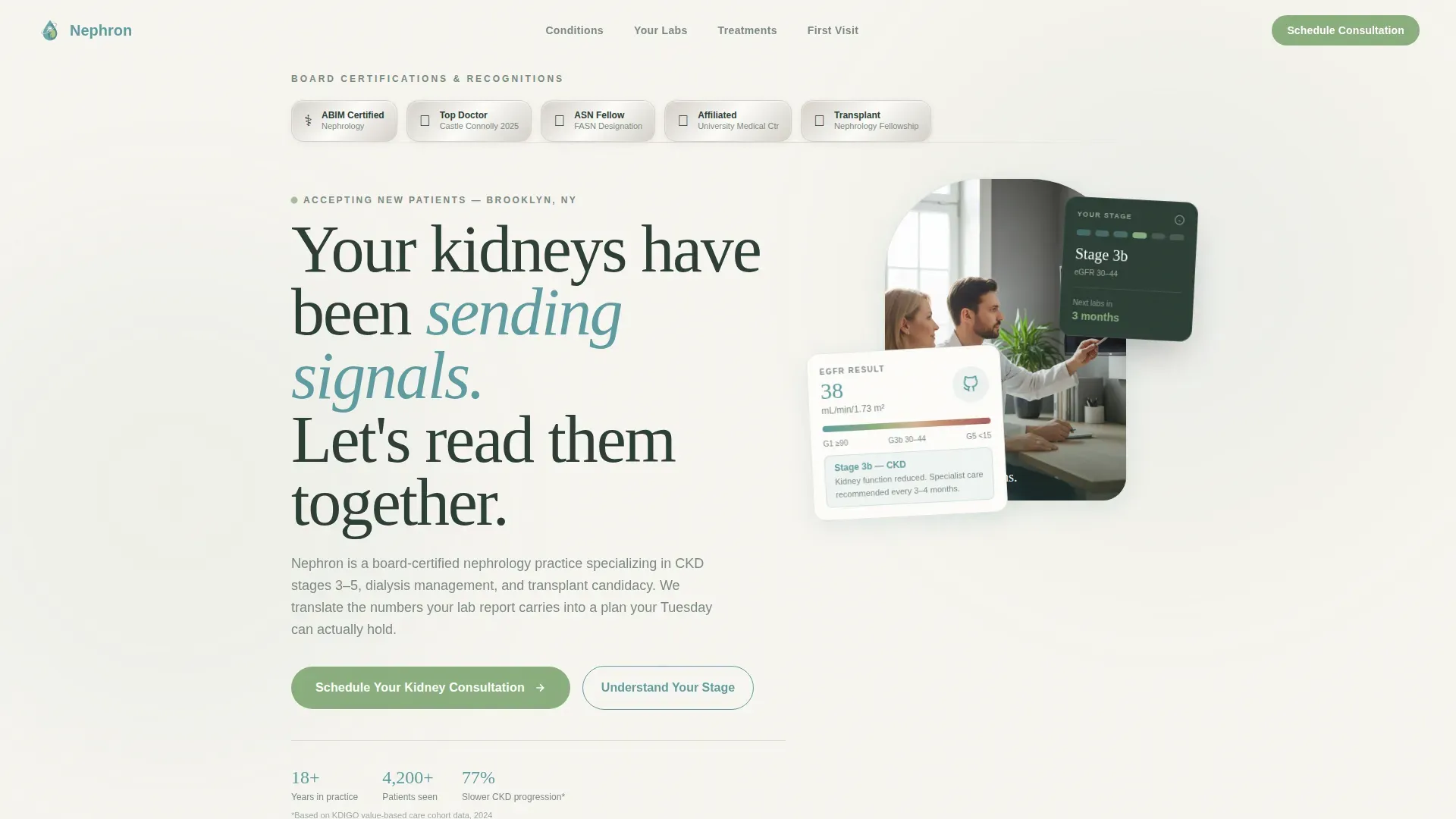 Nephrologist Practice Website Template for Kidney Patients