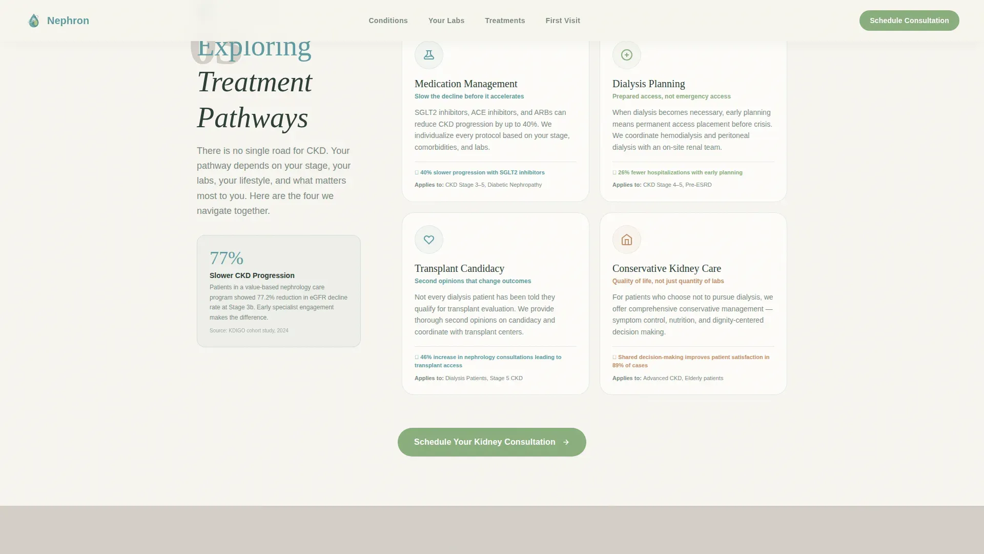 Nephrologist Practice Website Template for Kidney Patients