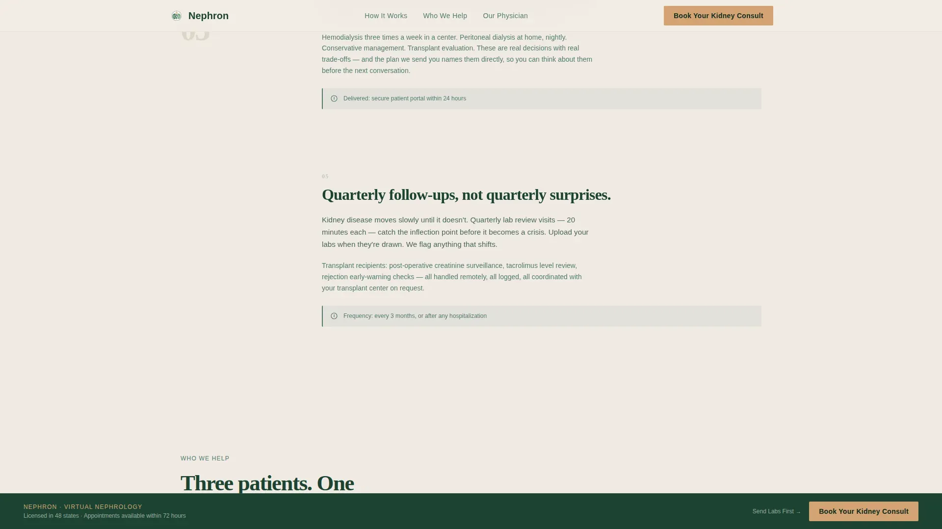 Nephrologist Complete Booking Website Template