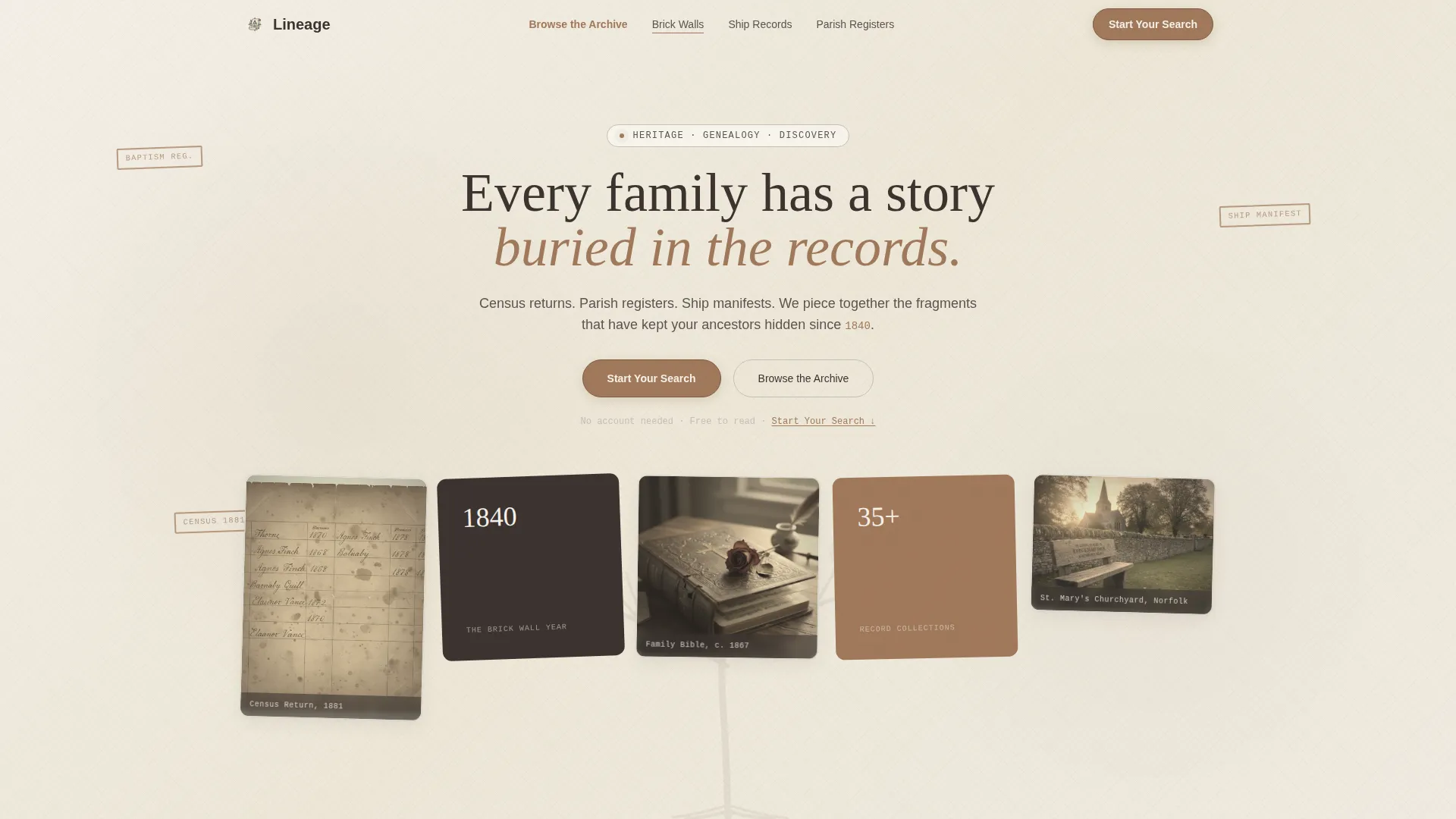 Genealogy Blog Landing Page Template