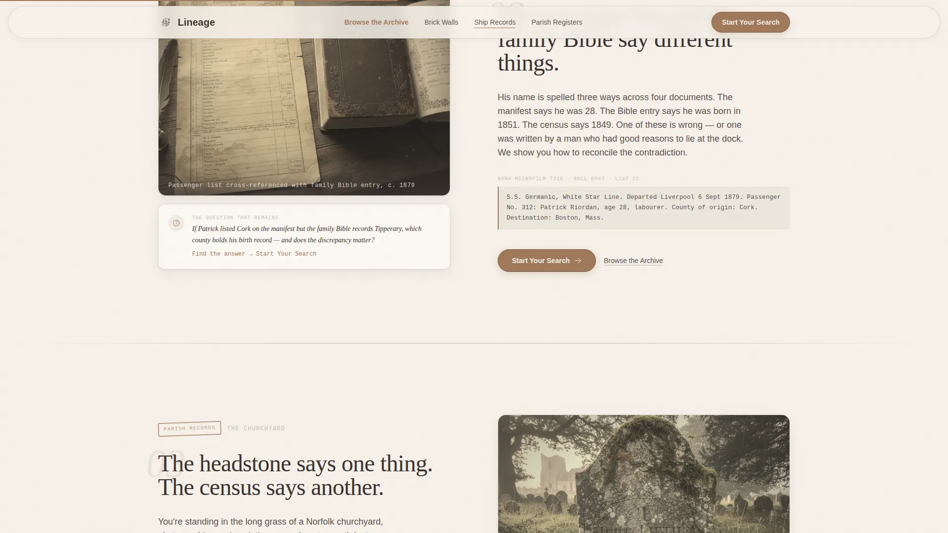 Genealogy Blog Landing Page Template