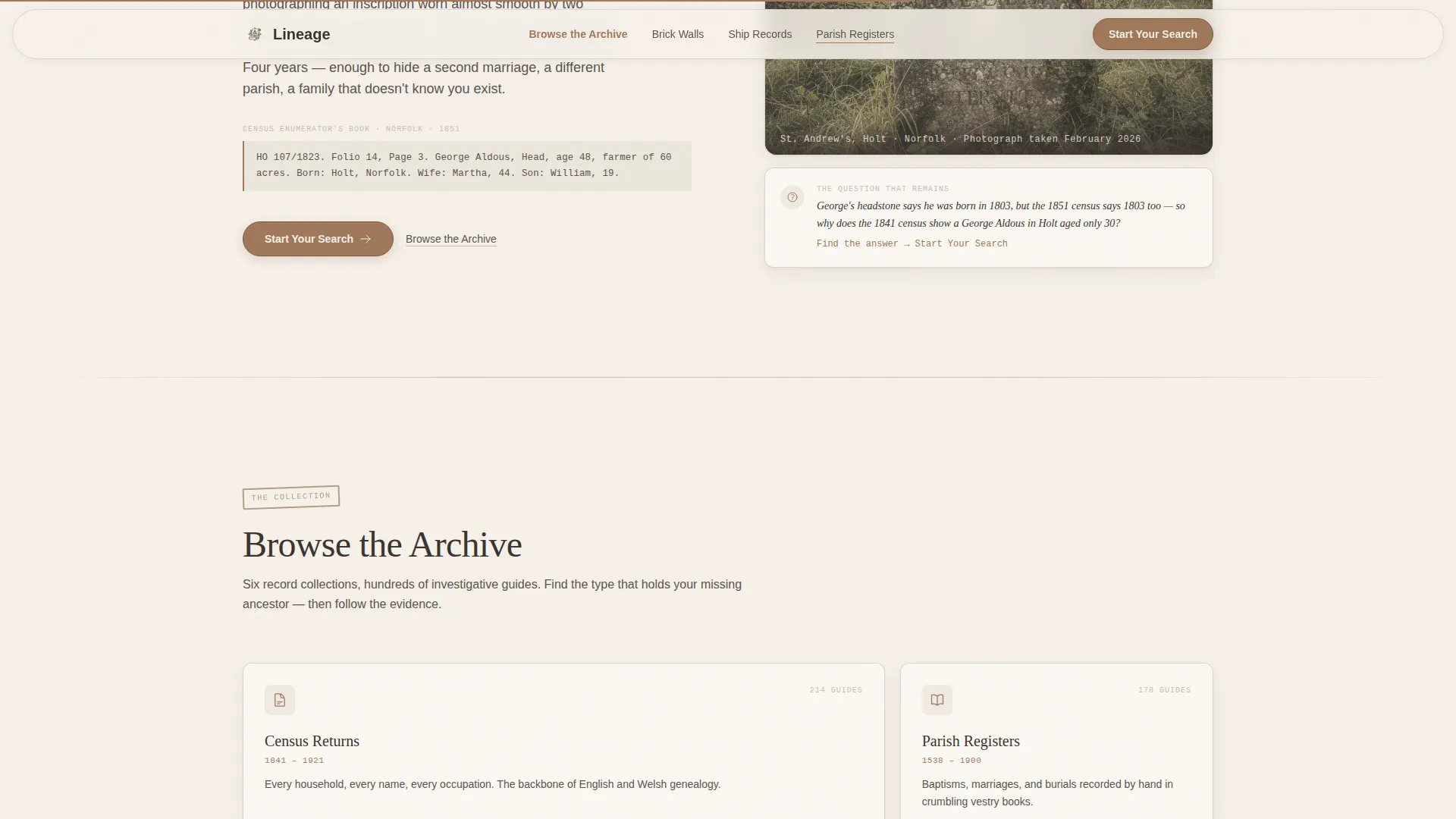 Genealogy Blog Landing Page Template