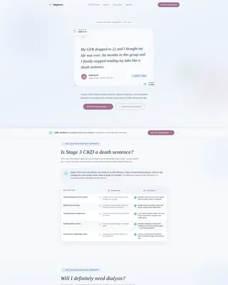 Nephrology Support Community Landing Page Template