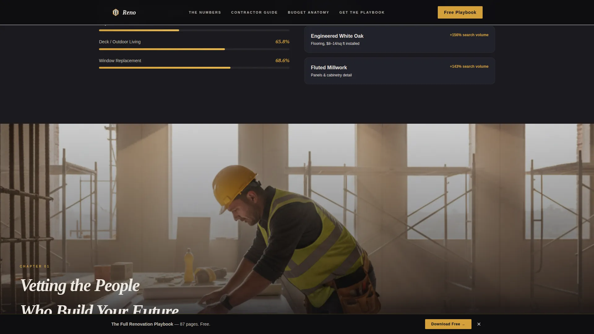 Cinematic Home Renovation Blog Landing Page Template