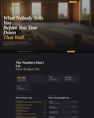 Cinematic Home Renovation Blog Landing Page Template