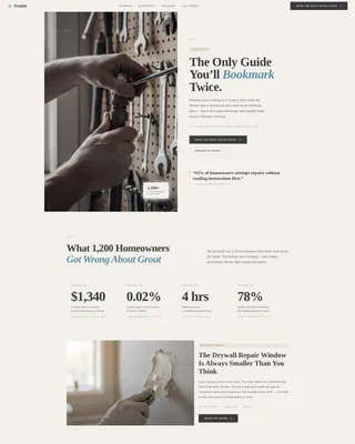 Editorial Home Repair Blog Landing Page Template