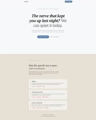 Pain Management Booking Website Template