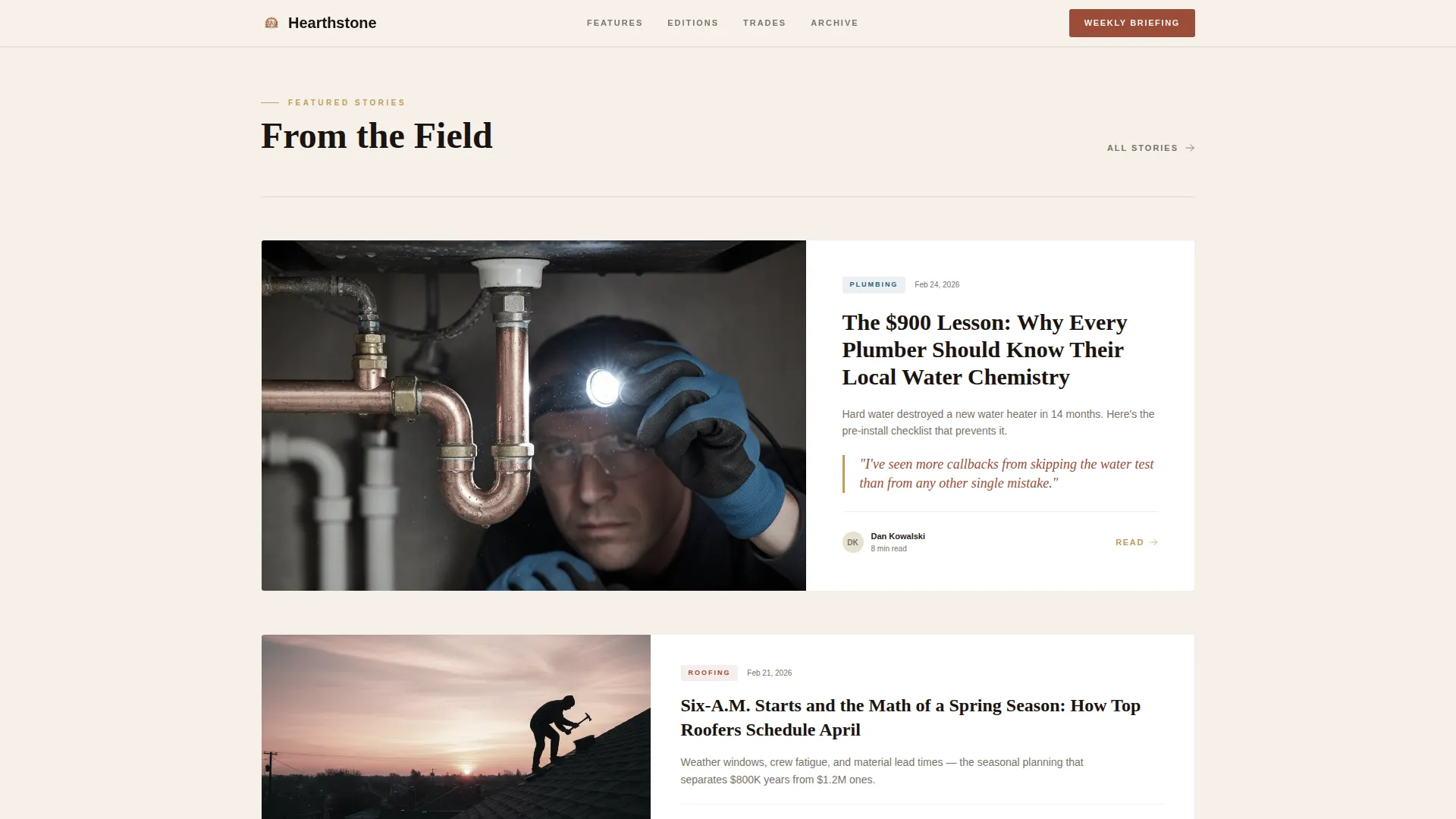 Home Services Editorial Landing Page Template