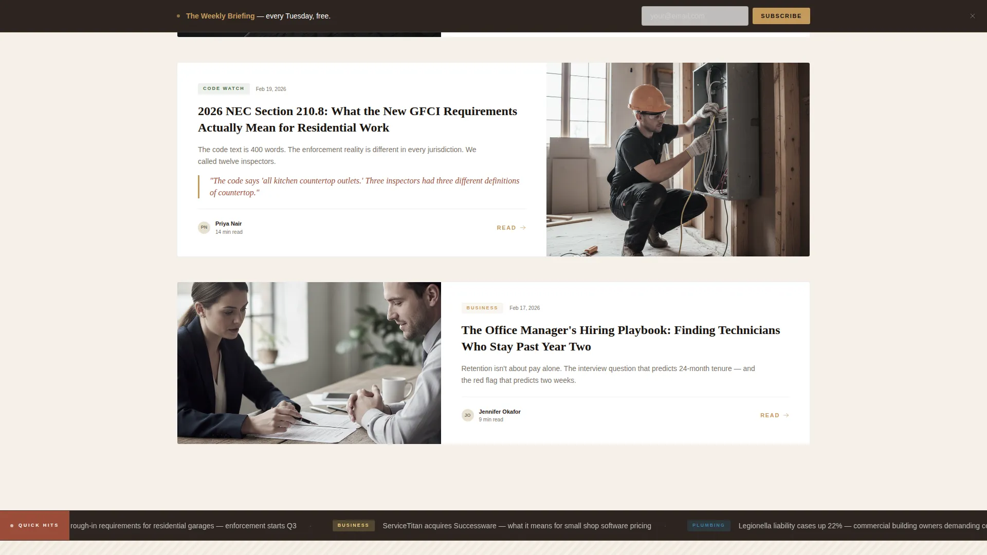 Home Services Editorial Landing Page Template
