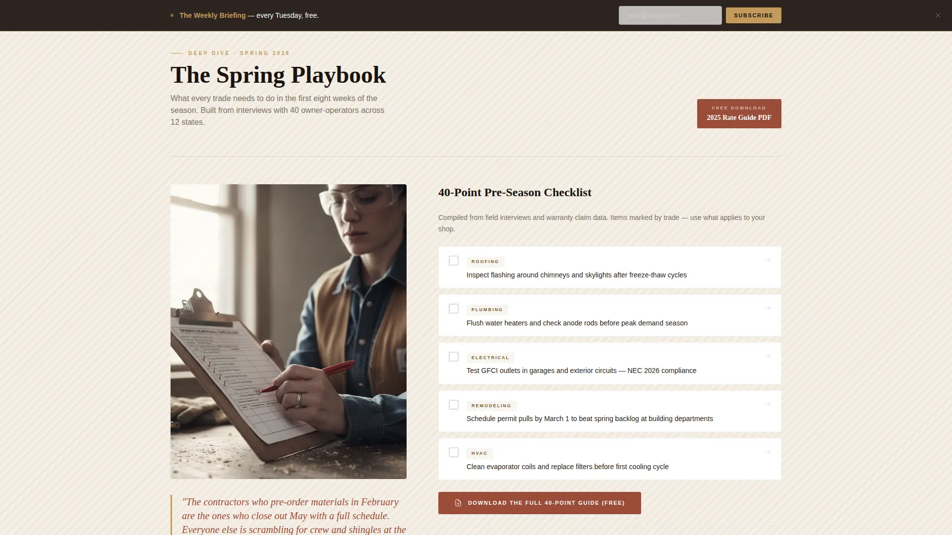 Home Services Editorial Landing Page Template