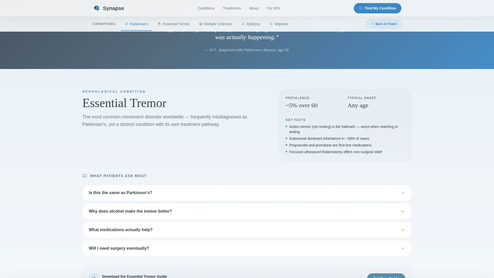 Neurologist Specialist FAQ Website Template