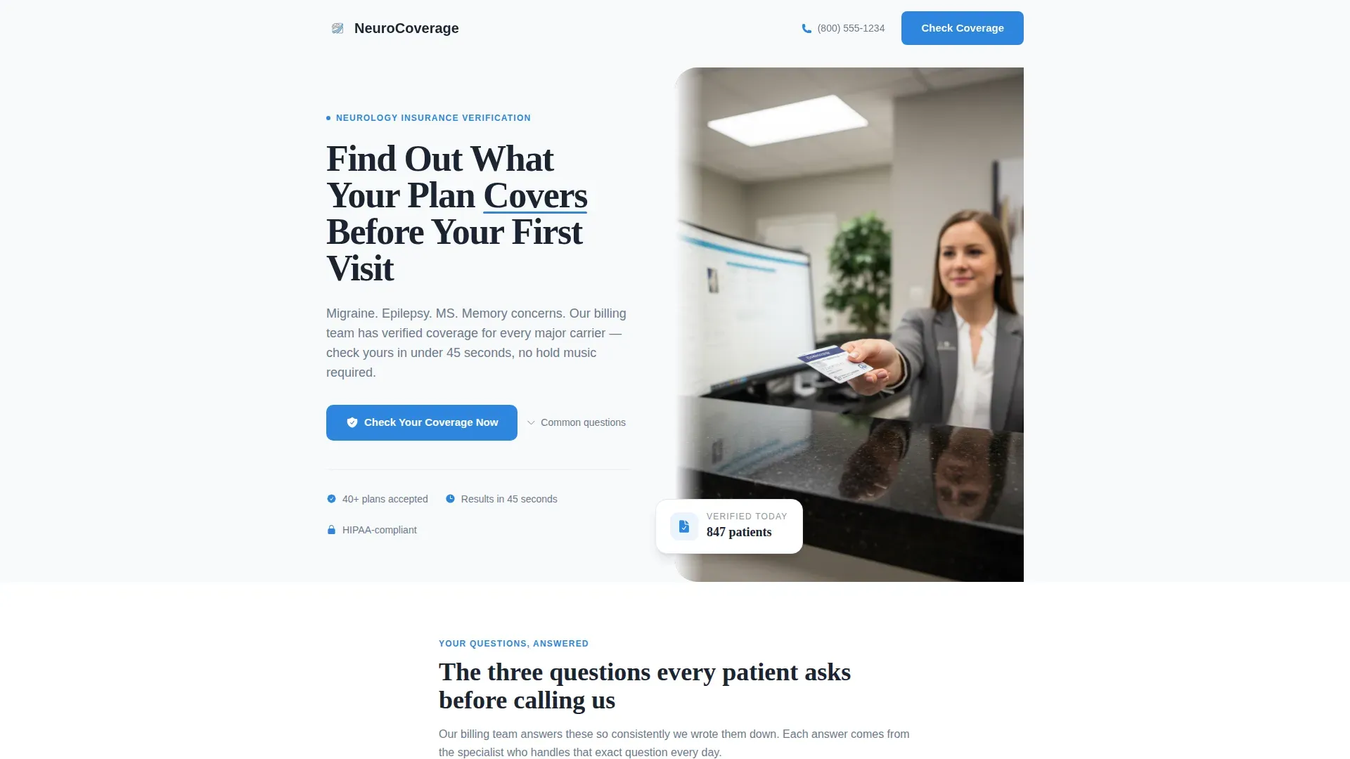 Neurologist FAQ Website Template