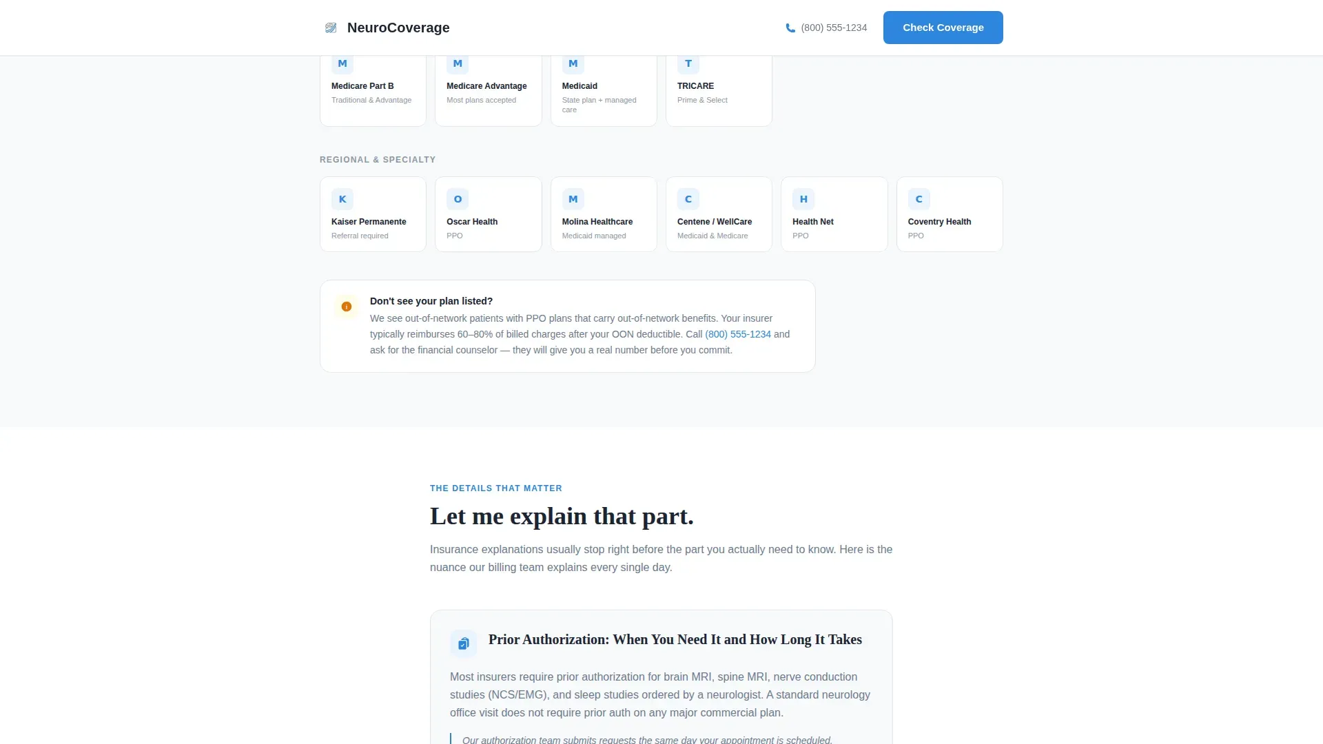 Neurologist FAQ Website Template