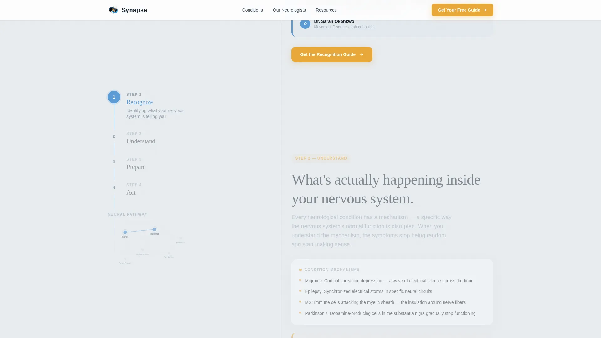 Expert Neurology Specialist Landing Page Template