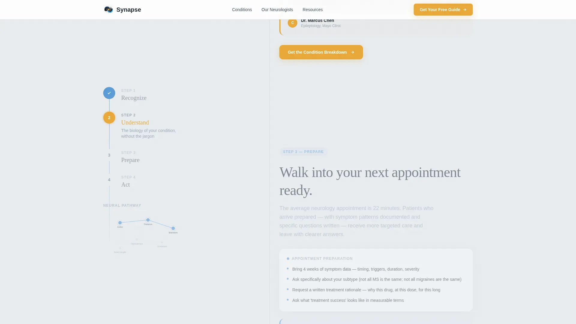 Expert Neurology Specialist Landing Page Template