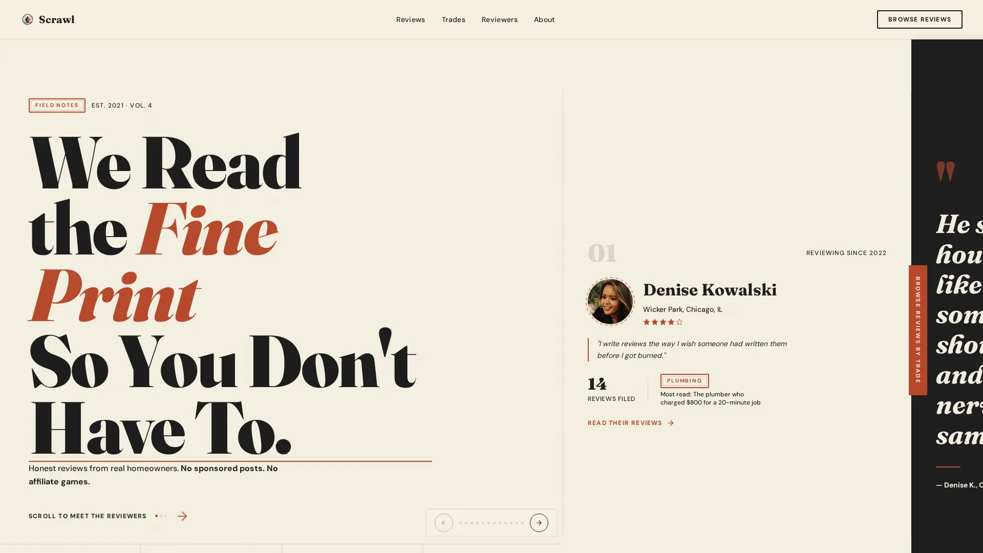 Home Services Review Blog Landing Page Template