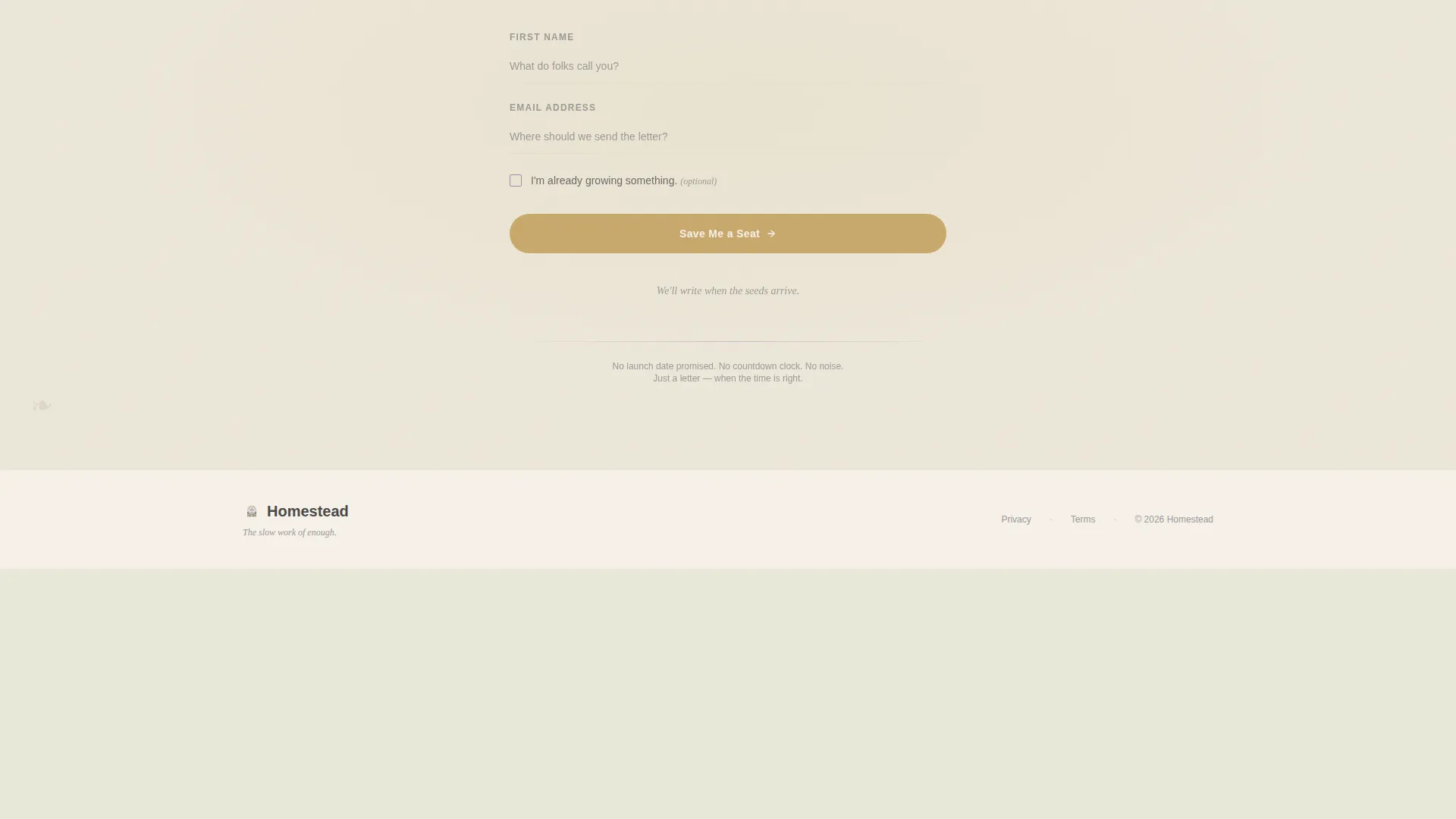 Timeless Self-Sufficiency Blog Landing Page Template
