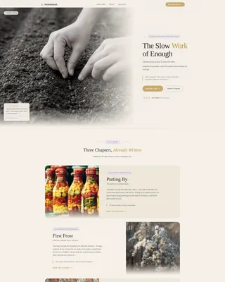Timeless Self-Sufficiency Blog Landing Page Template