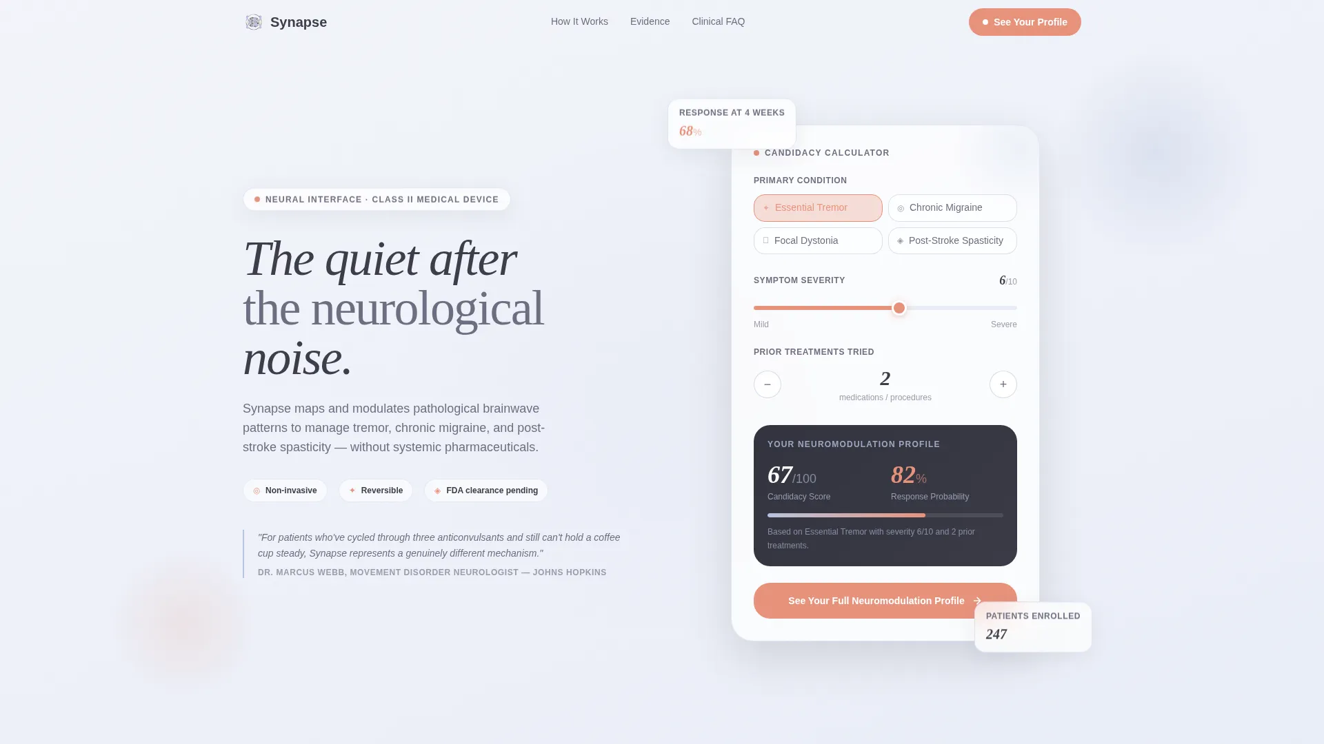 Neuromodulation Landing Page Template for Medical Devices