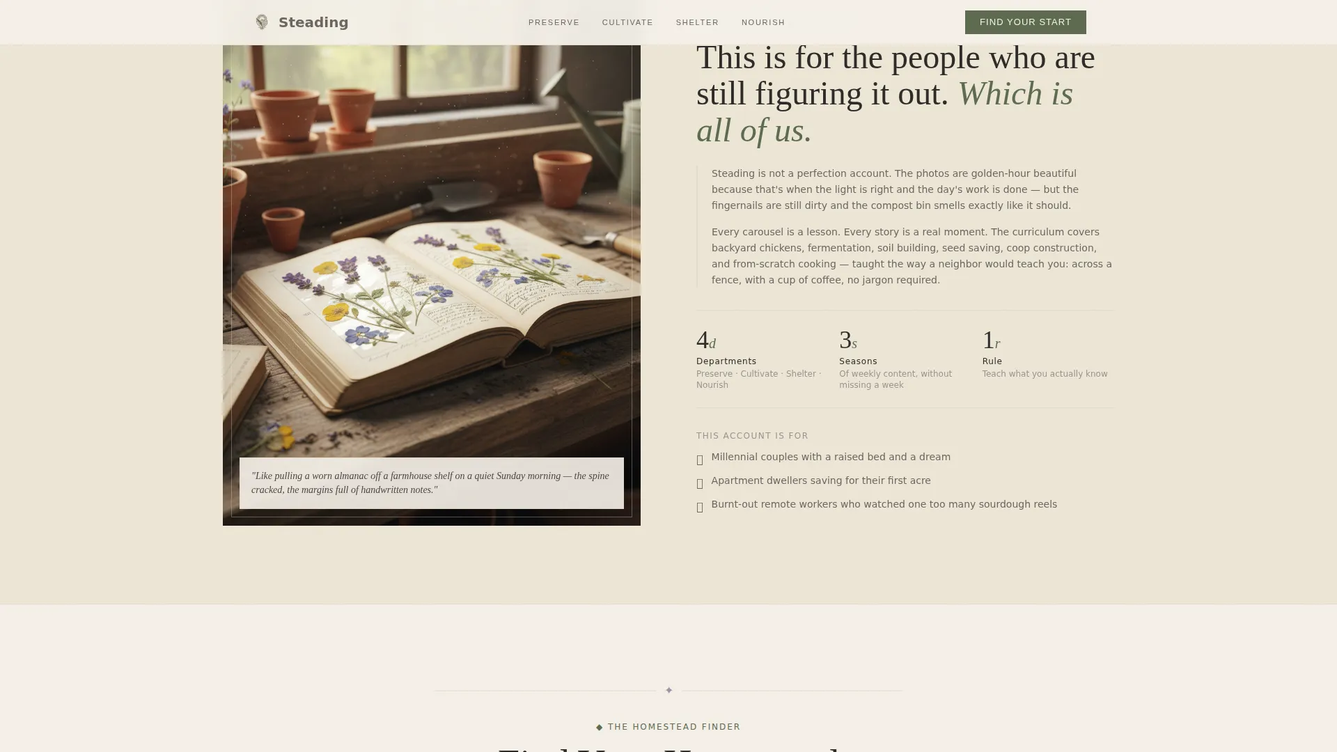 Rustic Homesteading Landing Page Template