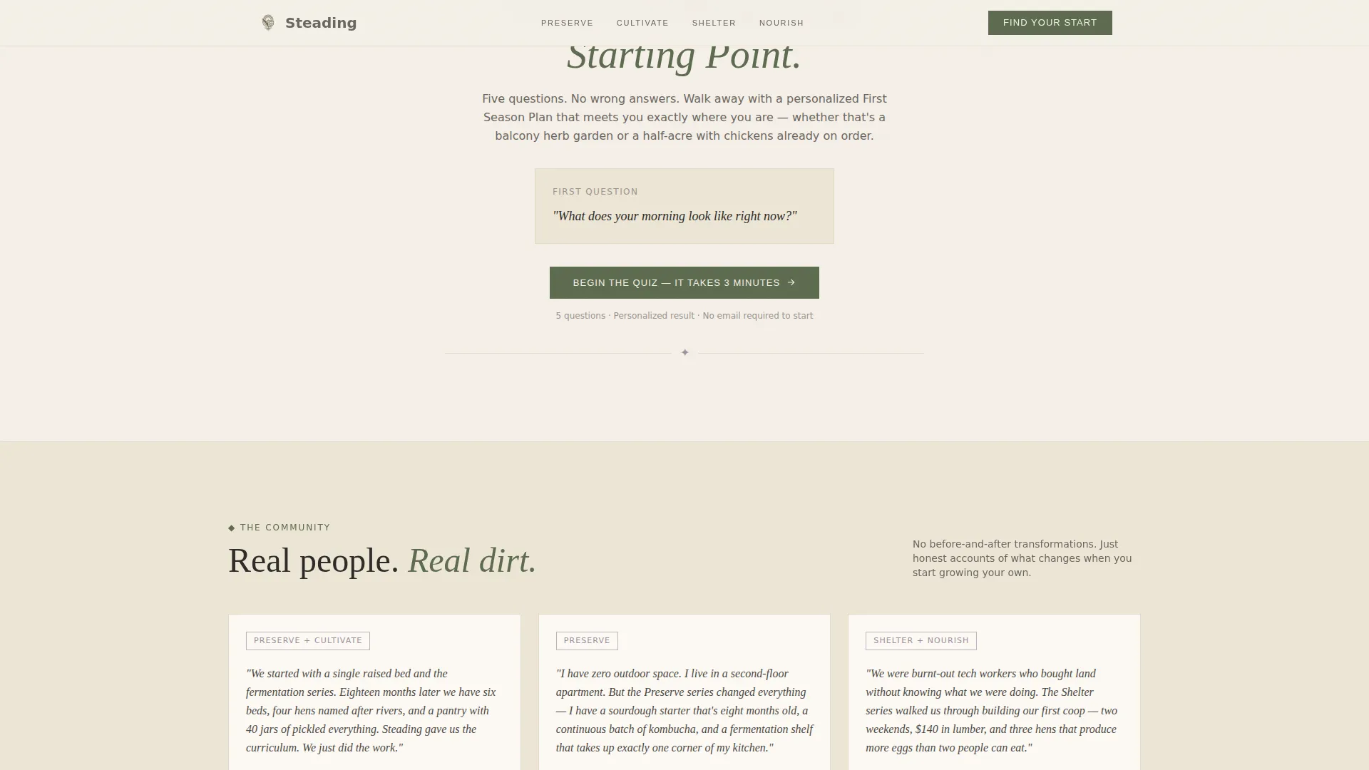 Rustic Homesteading Landing Page Template
