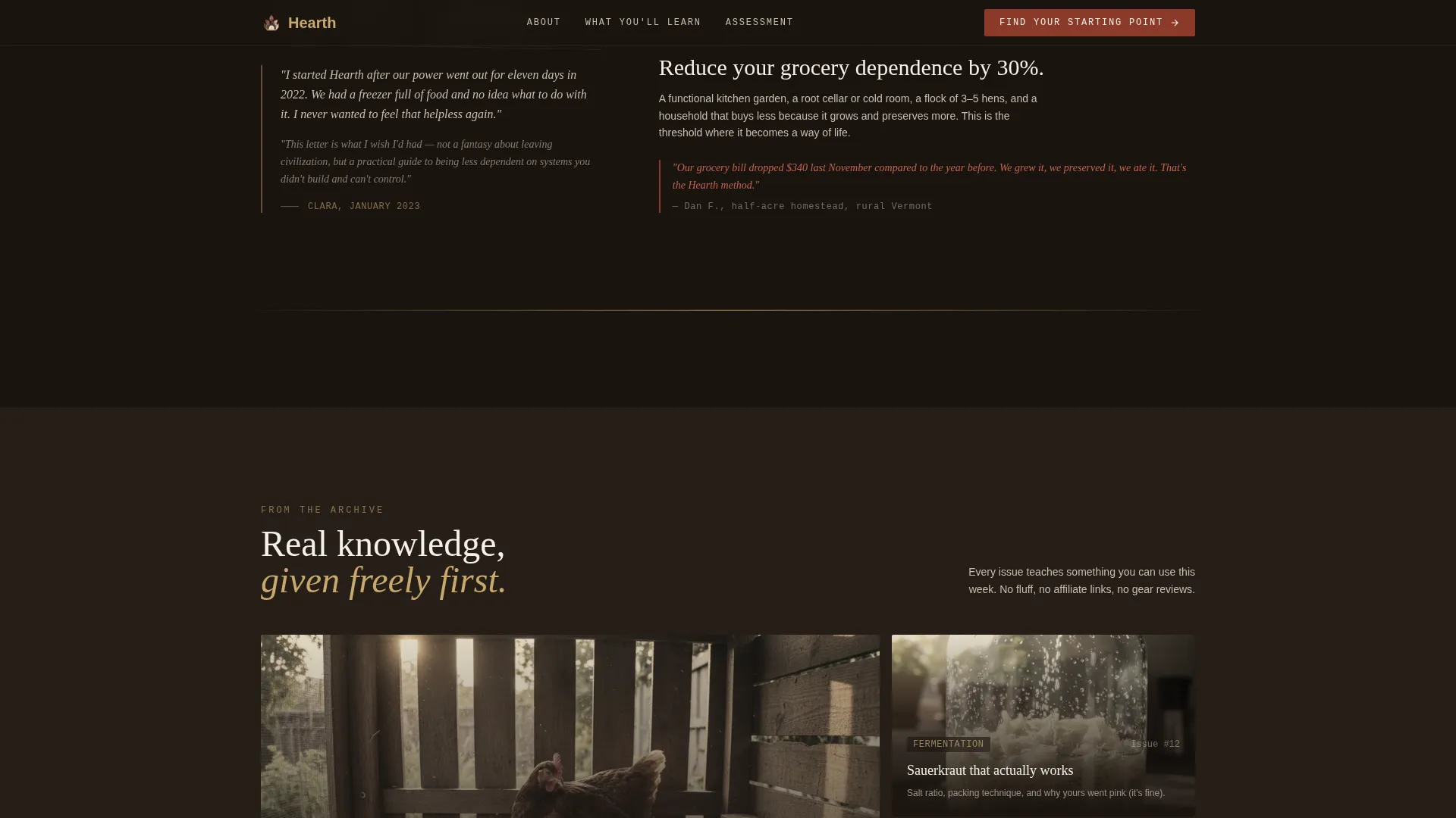 Homesteading Newsletter Landing Page Template