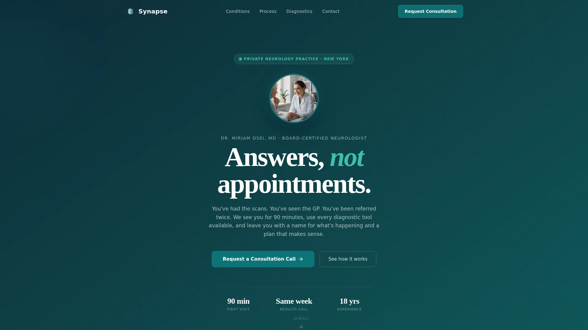 Neurology Medicine Booking Website Template