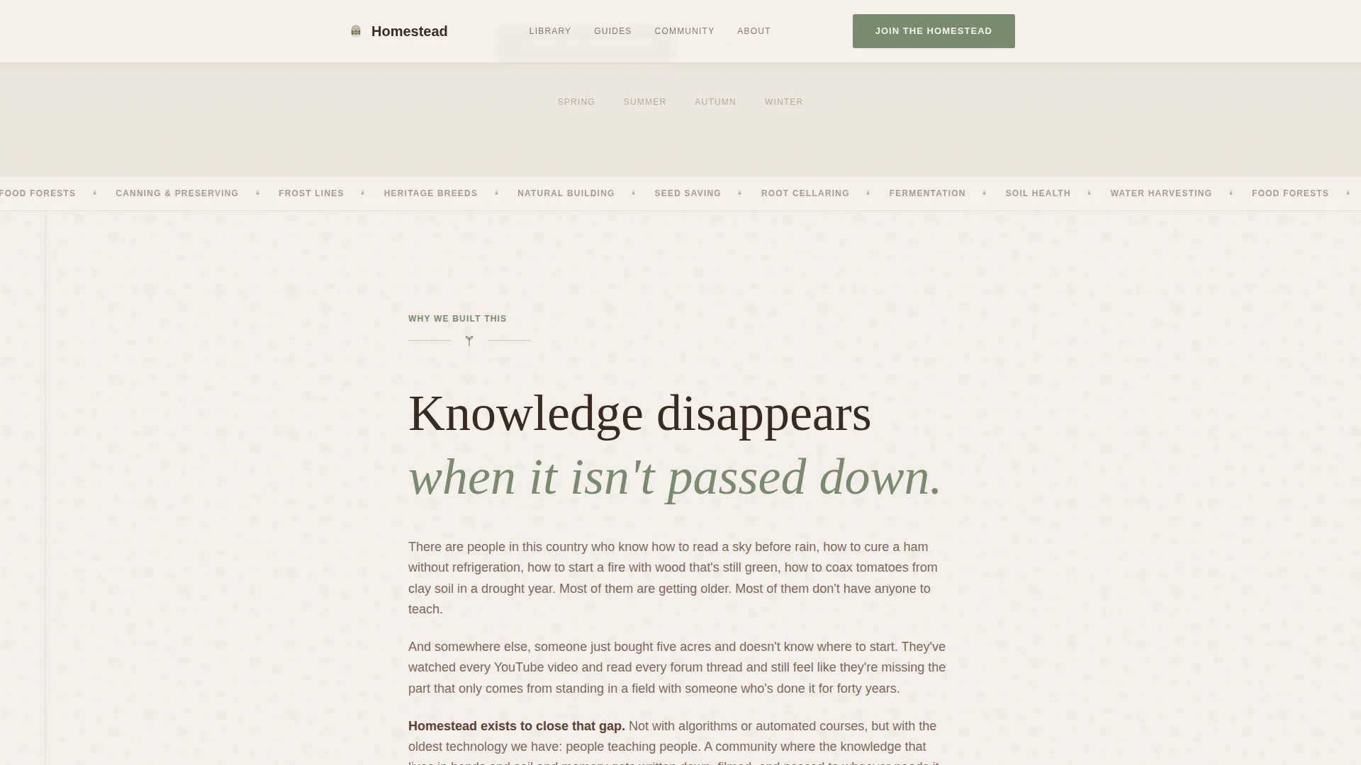 Self-Sufficiency Community Landing Page Template