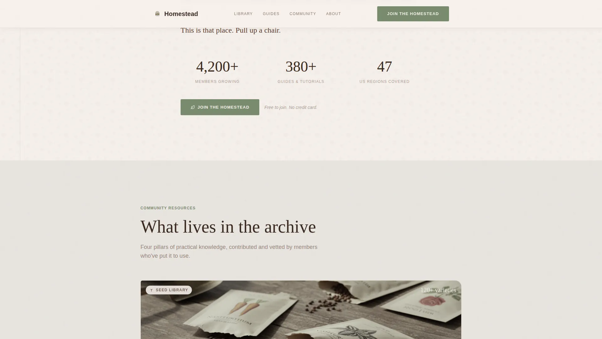 Self-Sufficiency Community Landing Page Template