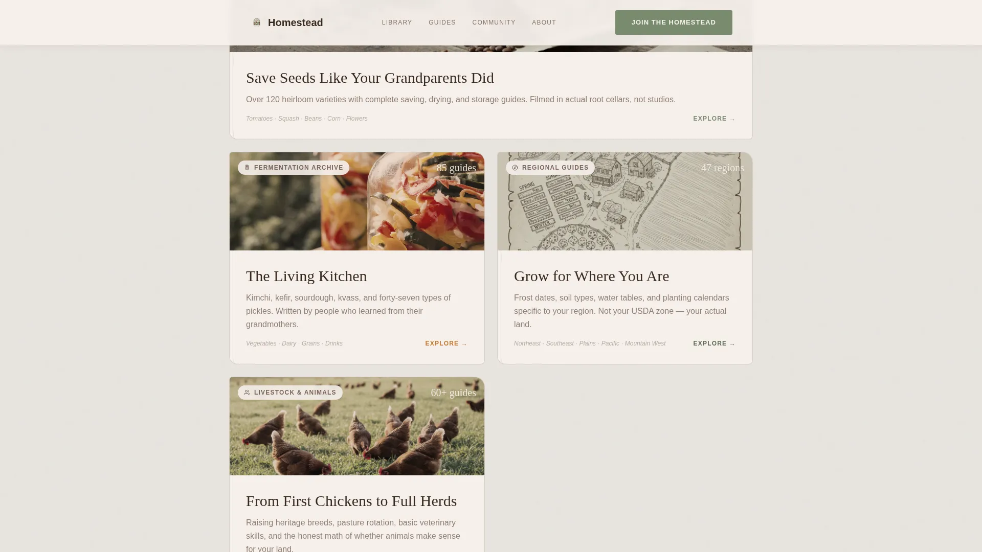 Self-Sufficiency Community Landing Page Template