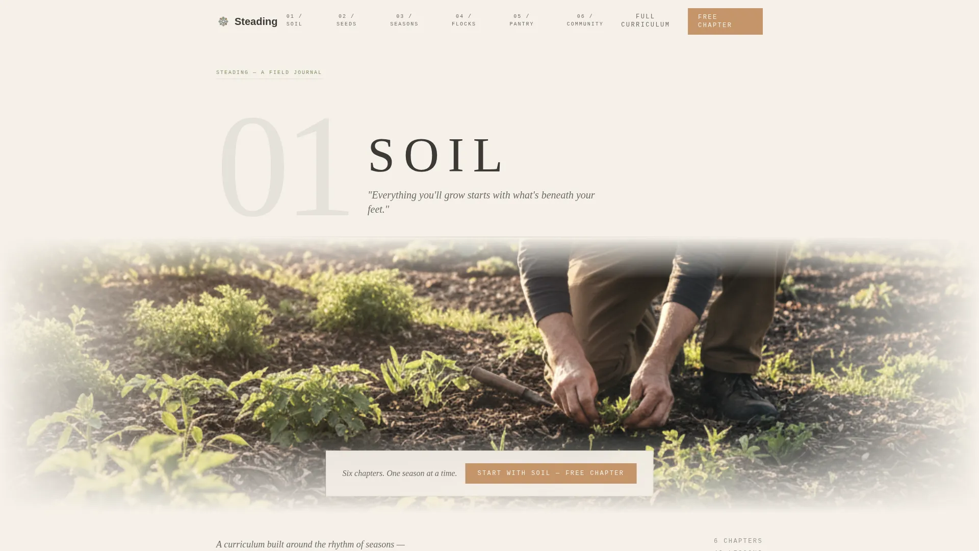Seasonal Homesteading Course Landing Page Template