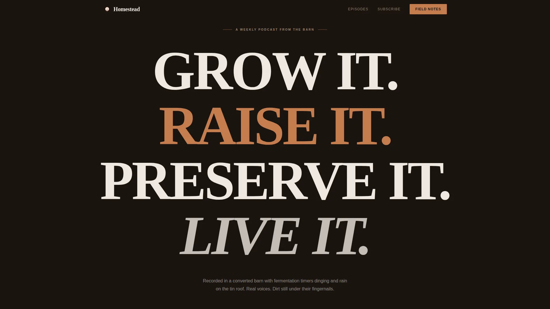 Rustic Podcast Landing Page Template