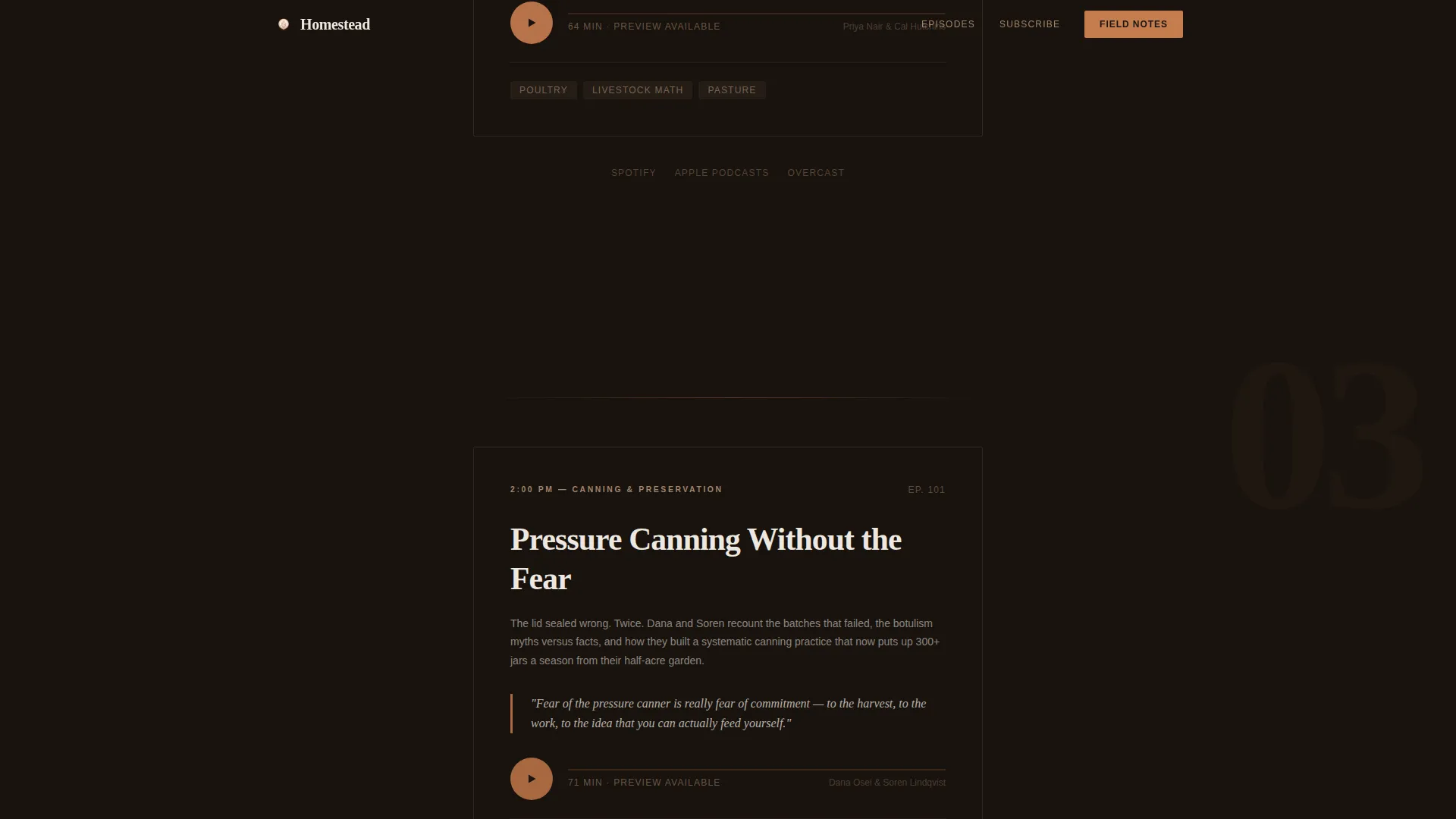 Rustic Podcast Landing Page Template