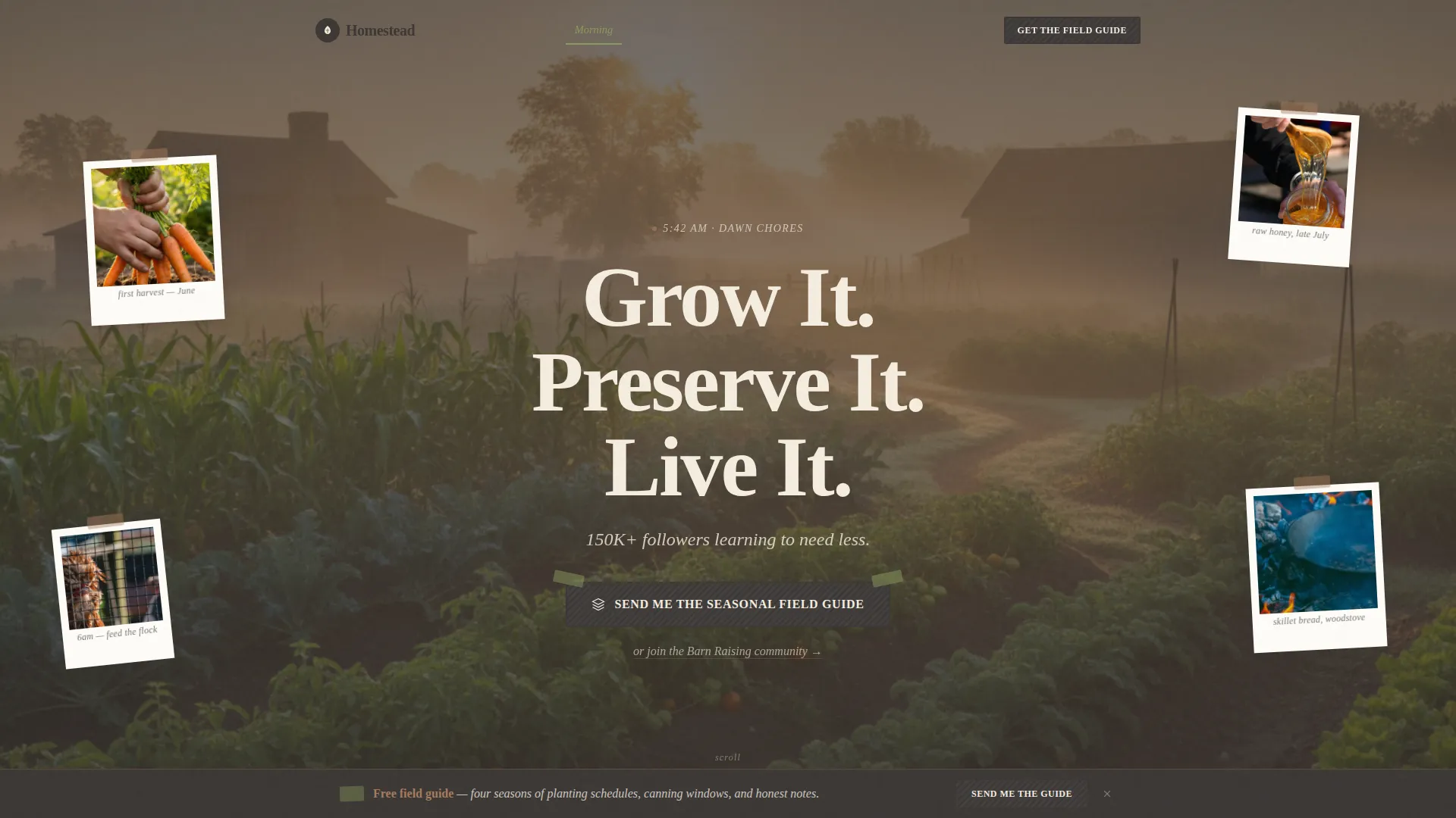Rustic Self-Sufficiency TikTok Landing Page Template