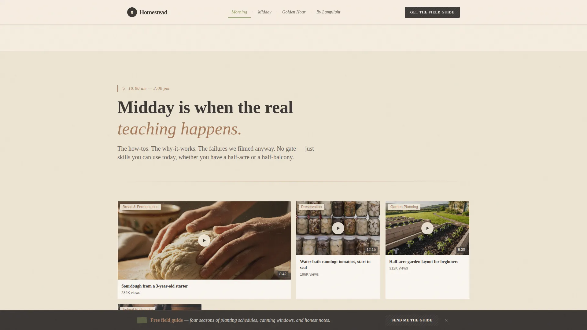 Rustic Self-Sufficiency TikTok Landing Page Template