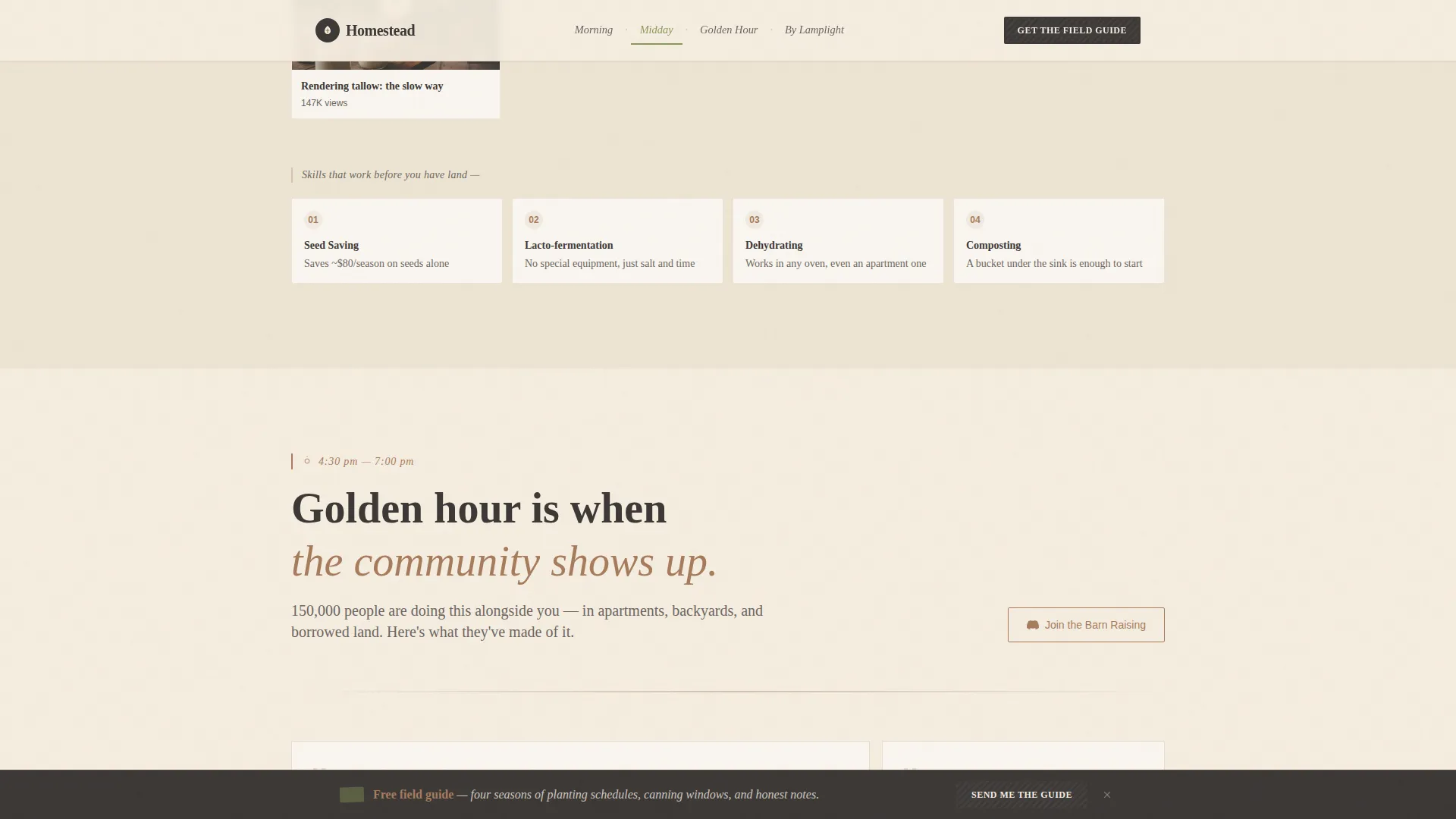 Rustic Self-Sufficiency TikTok Landing Page Template