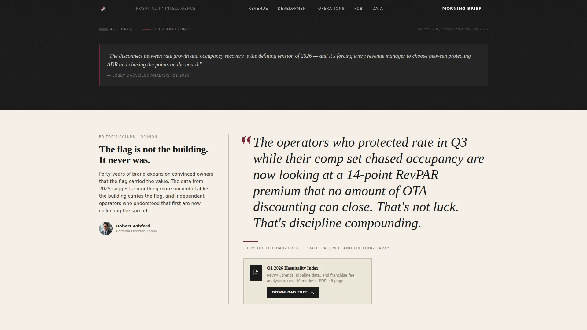 Authoritative Hospitality News Landing Page Template