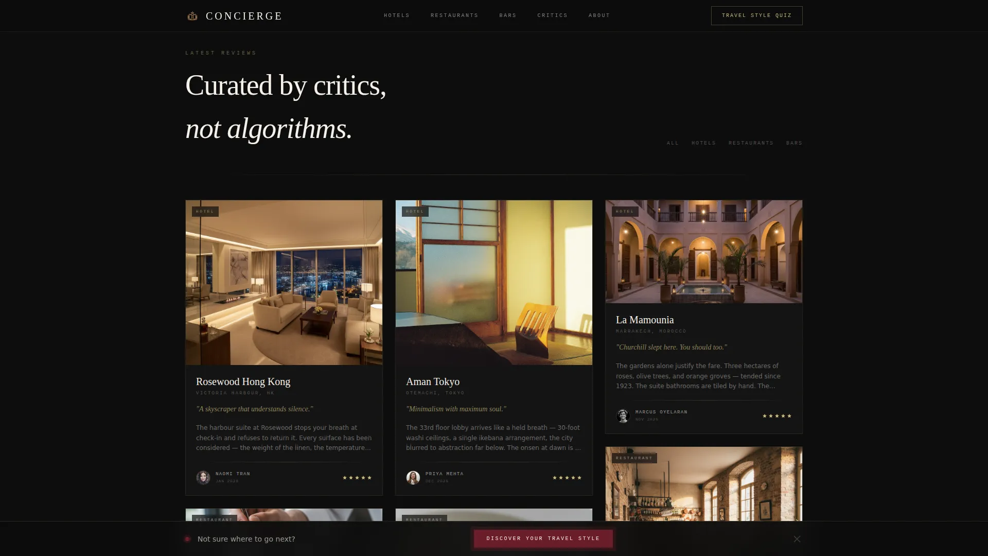 Luxe Hospitality Review Blog Landing Page Template