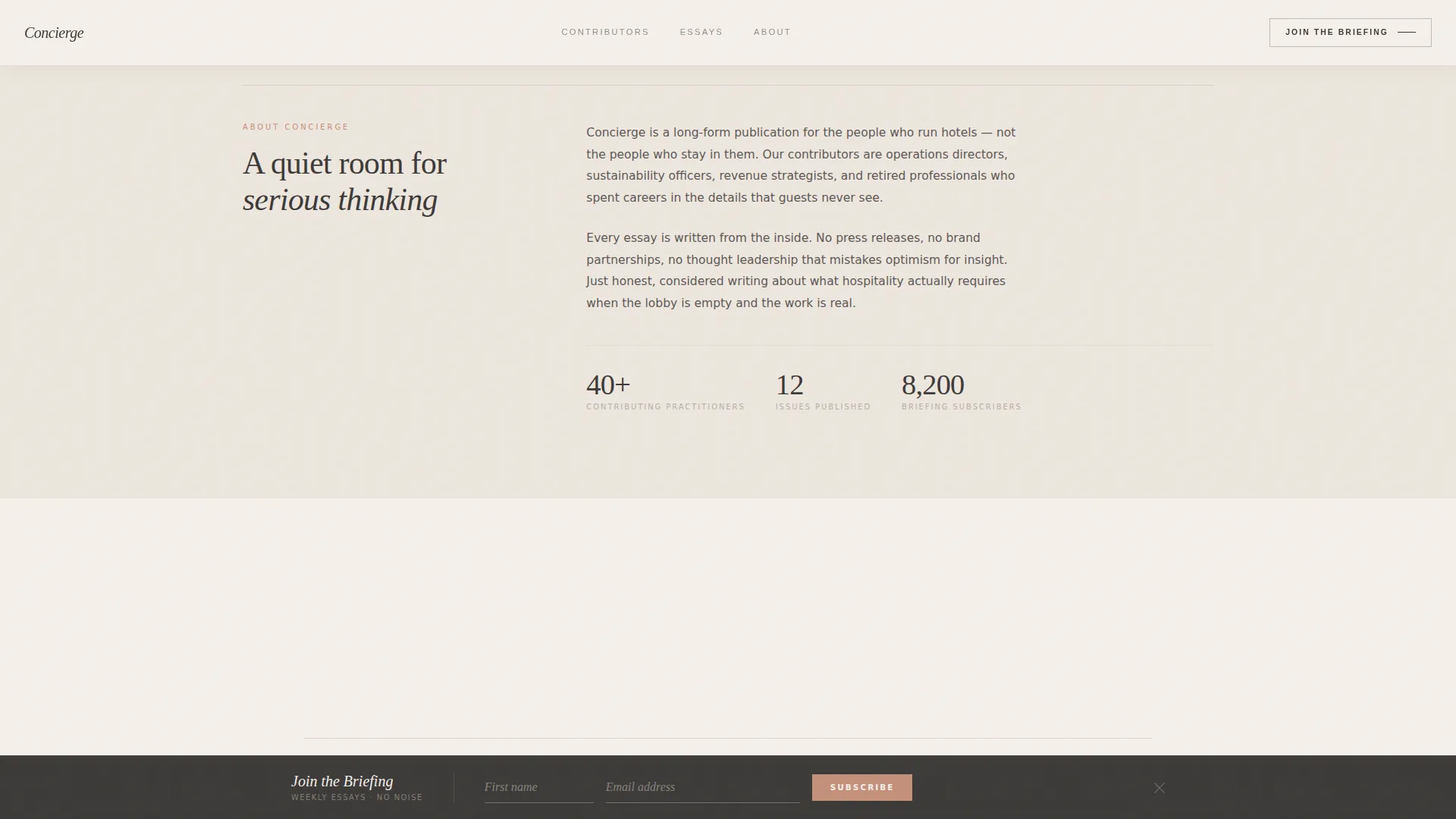Hospitality Thought Leadership Blog Landing Page