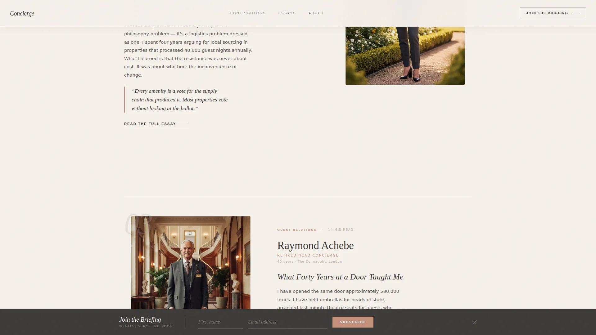 Hospitality Thought Leadership Blog Landing Page
