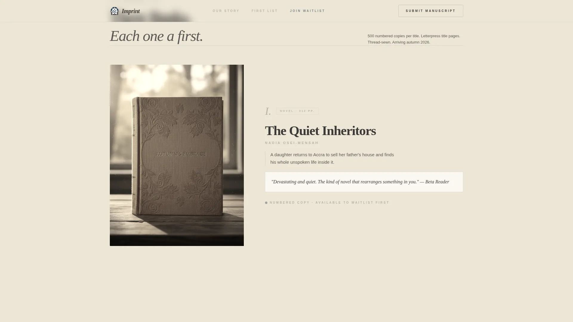 Independent Publisher Coming Soon Landing Page