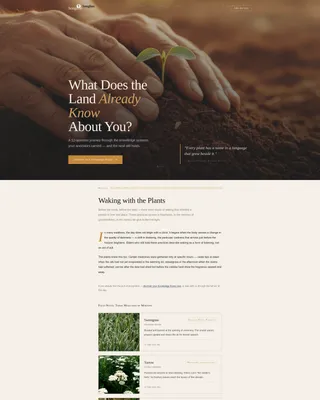Indigenous Wisdom Editorial Landing Page Template