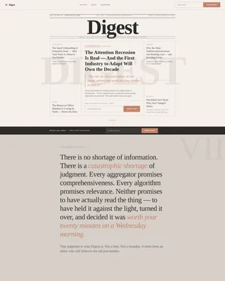 Curated Newsletter Landing Page Template