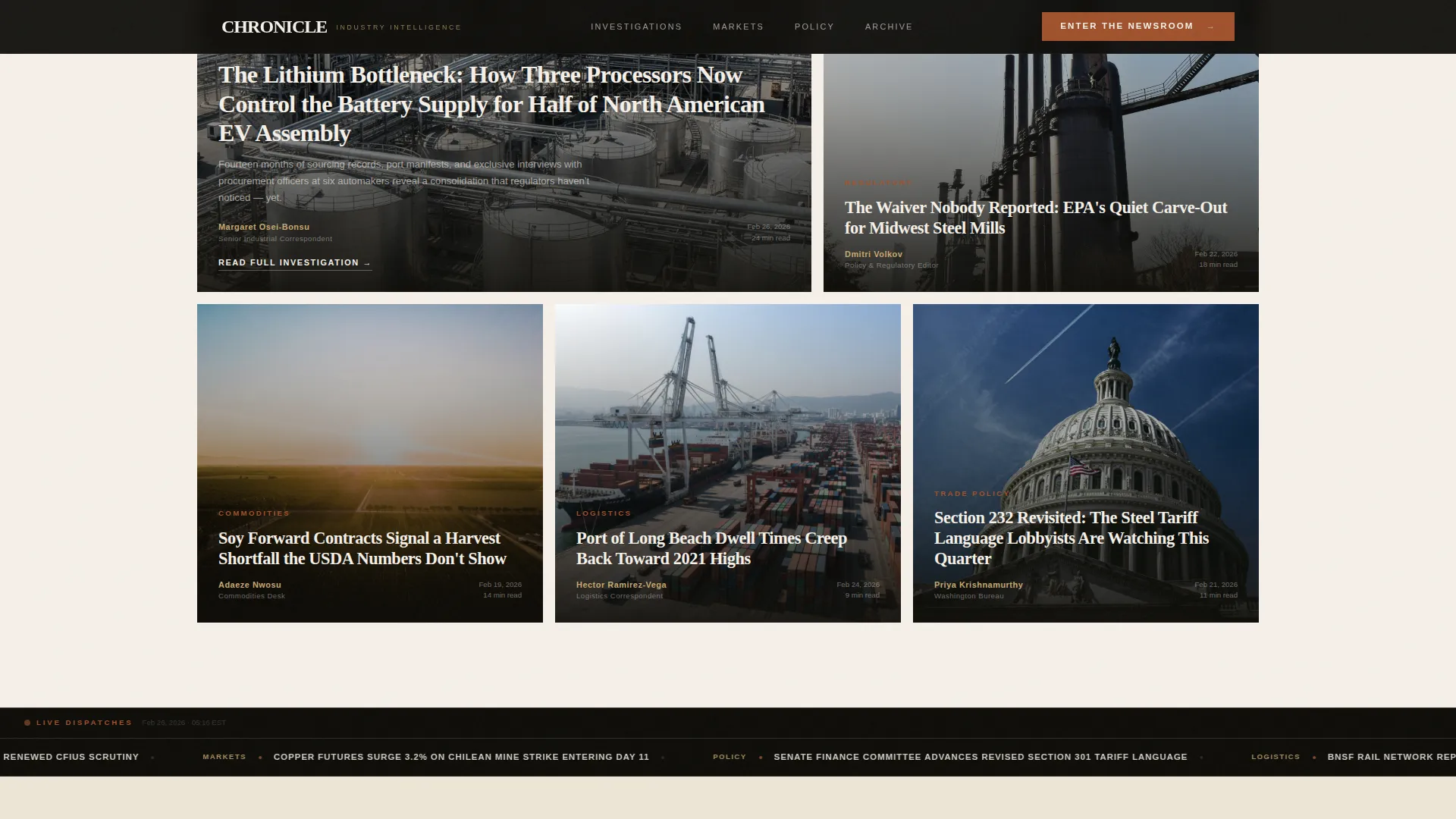 Industry News Landing Page Template