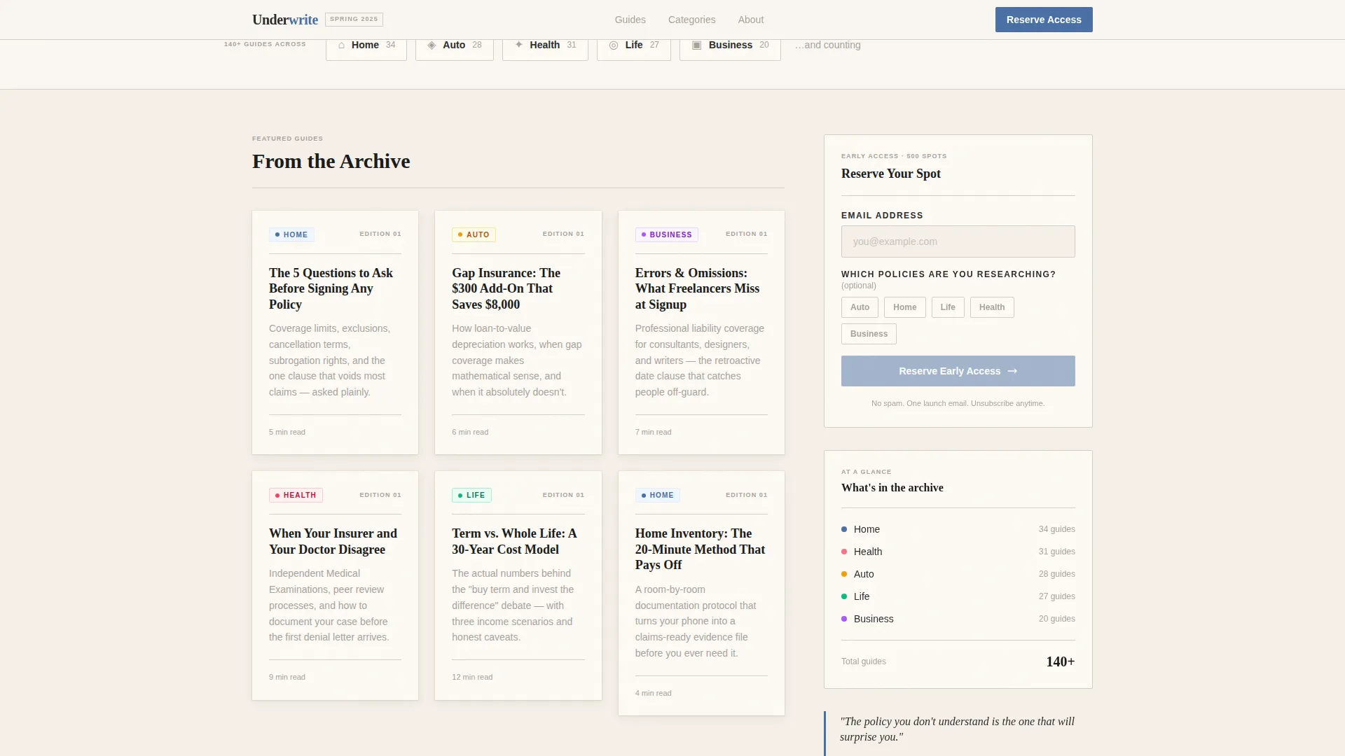 Insurance Blog Coming Soon Landing Page Template