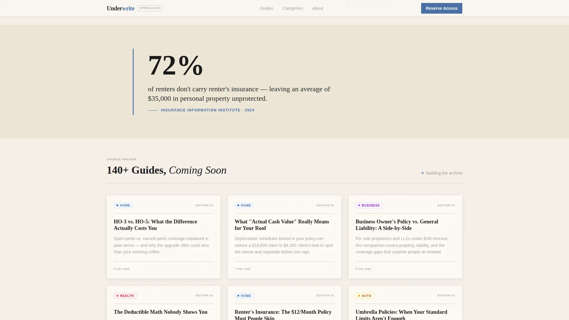 Insurance Blog Coming Soon Landing Page Template