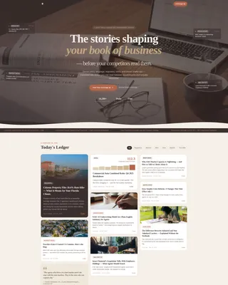 Insurance News Landing Page Template | Masonry Editorial