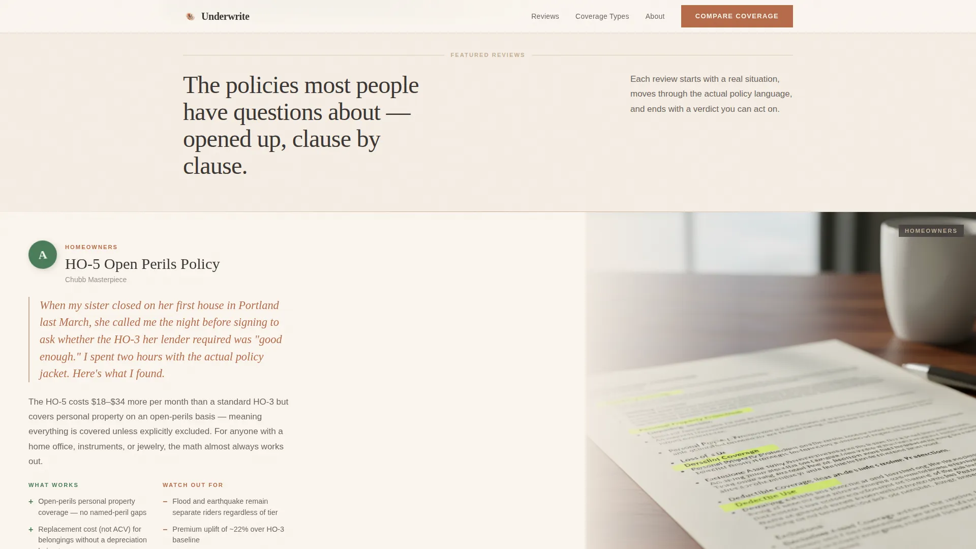 Insurance Review Blog Landing Page Template