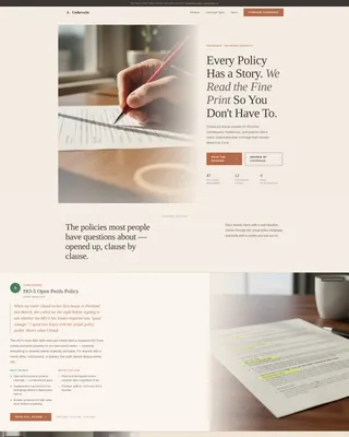 Insurance Review Blog Landing Page Template